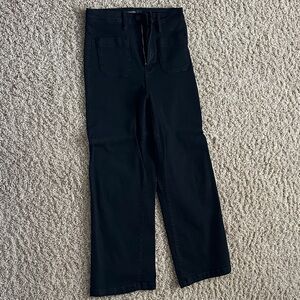 Just Black Black Wide-Leg Jeans with Front Patch Pockets